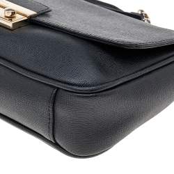 Pre Owned حقيبة كتف فورلا جوليا جلد سوداء بسلسلة  