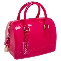 مملوكة مسبقًا حقيبة ساتشل فورلا كاندي مطاط وردي داكن صغيرة