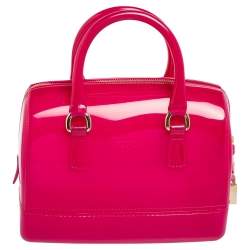 مملوكة مسبقًا حقيبة ساتشل فورلا كاندي مطاط وردي داكن صغيرة