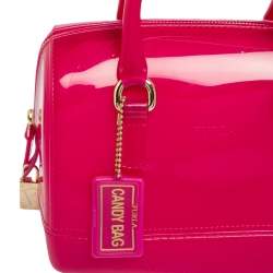 مملوكة مسبقًا حقيبة ساتشل فورلا كاندي مطاط وردي داكن صغيرة