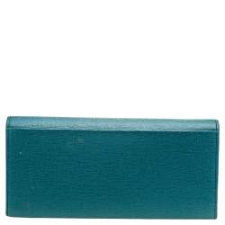 Furla Teal Green Saffiano Leather Continental Wallet