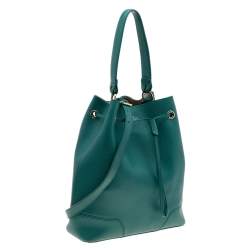 Pre Owned Furla Teal Green Saffiano Leather Stacy Bucket Bag