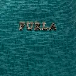 Pre Owned Furla Teal Green Saffiano Leather Stacy Bucket Bag