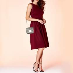 Pre Owned Furla Grey Leather Mini Metropolis Chain Shoulder Bag