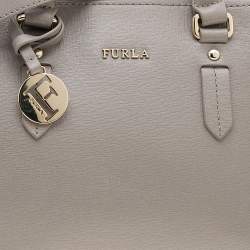 Furla Grey Leather Tessa Satchel