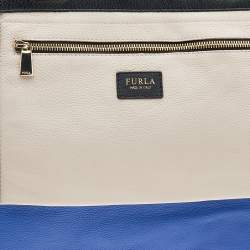 Furla Tri Color Leather Shopper Tote