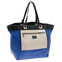 Furla Tri Color Leather Shopper Tote