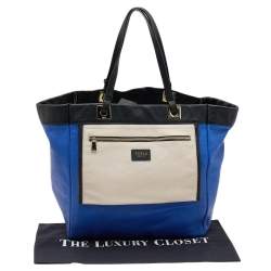 Furla Tri Color Leather Shopper Tote