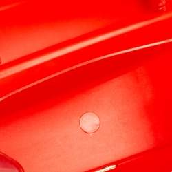 Pre Owned Furla Coral Red Rubber Candy Top Handle Bag
