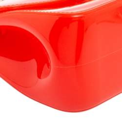 Pre Owned Furla Coral Red Rubber Candy Top Handle Bag
