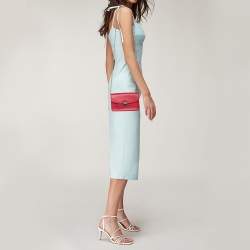 Pre Owned Furla Red Leather Metropolis Chain Shoulder Bag