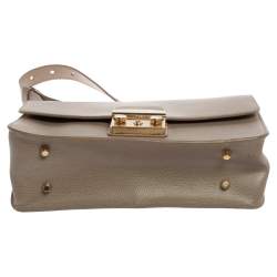 Pre Owned حقيبة كتف فورلا متروبوليس جلد أخضر كاكي 