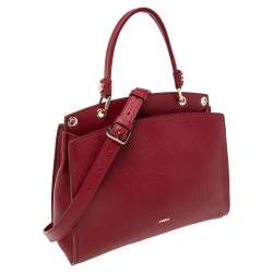 Pre Owned Furla Red Leather Adele Top Handle Bag