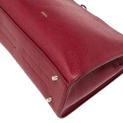 Pre Owned Furla Red Leather Adele Top Handle Bag