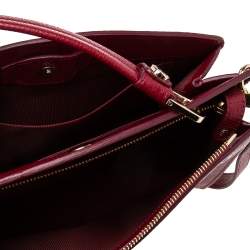 Pre Owned Furla Red Leather Adele Top Handle Bag