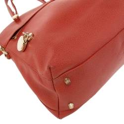 Pre Owned Furla Orange Leather Piper Dome Satchel