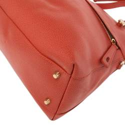 Pre Owned Furla Orange Leather Piper Dome Satchel