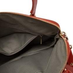 Pre Owned Furla Orange Leather Piper Dome Satchel