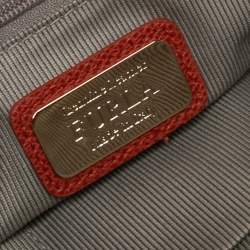 Pre Owned Furla Orange Leather Piper Dome Satchel