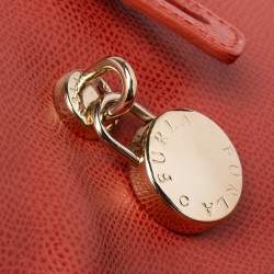 Pre Owned Furla Orange Leather Piper Dome Satchel