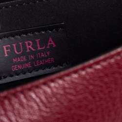 Pre Owned Furla Maroon Leather Medium Diva Top Handle Bag