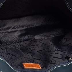 Pre Owned Furla Navy Blue Leather Tote