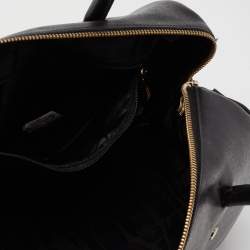 Pre Owned Furla Black Leather Medium Boston Bag
