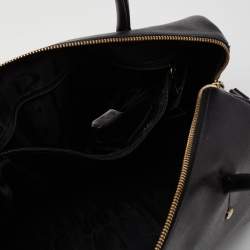 Pre Owned Furla Black Leather Medium Boston Bag