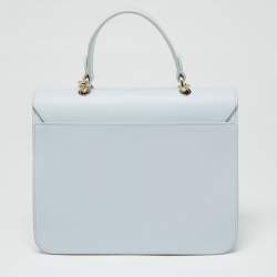 Pre Owned Furla Sky Blue Leather Bella Top Handle Bag
