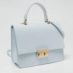 Pre Owned Furla Sky Blue Leather Bella Top Handle Bag