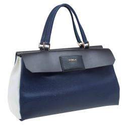 Pre Owned Furla Tri Color Leather Patty Tote