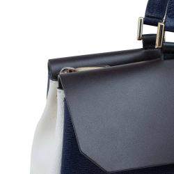 Pre Owned Furla Tri Color Leather Patty Tote