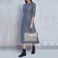 Pre Owned Furla Grey/Silver Rubber And Aluminum Medium Candy Satchel