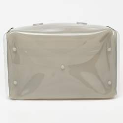 Pre Owned Furla Grey/Silver Rubber And Aluminum Medium Candy Satchel