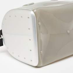 Pre Owned Furla Grey/Silver Rubber And Aluminum Medium Candy Satchel