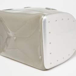 Pre Owned Furla Grey/Silver Rubber And Aluminum Medium Candy Satchel