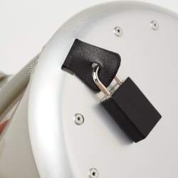 Pre Owned Furla Grey/Silver Rubber And Aluminum Medium Candy Satchel