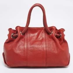 Pre Owned Furla Rust Orange Leather Carmen Satchel