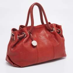 Pre Owned Furla Rust Orange Leather Carmen Satchel