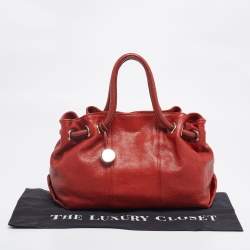 Pre Owned Furla Rust Orange Leather Carmen Satchel