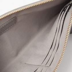 Pre Owned Furla Grey Leather Zip Slim Wristlet Pouch 