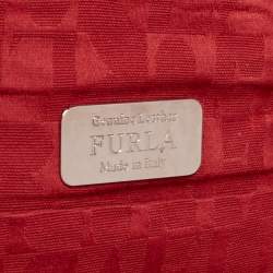 Pre Owned Furla Red Leather Bow Clutch