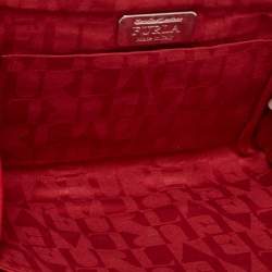 Pre Owned Furla Red Leather Bow Clutch