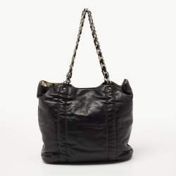 Pre Owned Furla Black Leather Tote