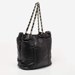 Pre Owned Furla Black Leather Tote
