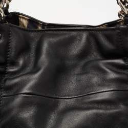 Pre Owned Furla Black Leather Tote