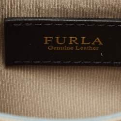 Pre Owned Furla Light Blue Leather Bella Top Handle Bag