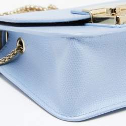 Pre Owned Furla Blue Leather Metropolis Top Handle Bag