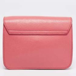 مملوكة مسبقًا Furla Coral Pink Saffiano Leather Mini Metropolis Chain Shoulder Bag