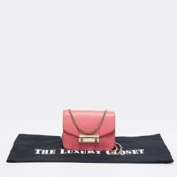 مملوكة مسبقًا Furla Coral Pink Saffiano Leather Mini Metropolis Chain Shoulder Bag